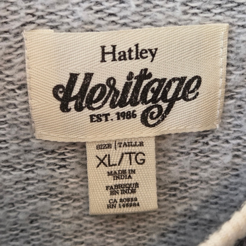 Hatley Heritage Grey Cream Moose Applique Raglan Sweatshirt Women's XL XL/TG - Picture 3 of 14
